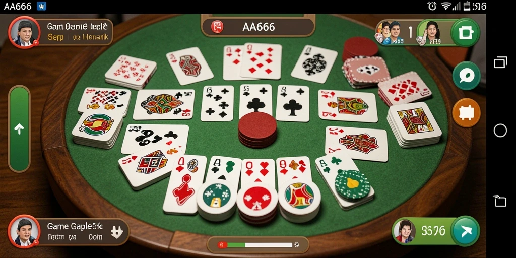 Screenshot gameplay seru AA666 dengan pemain sedang bertanding dalam Gaple.