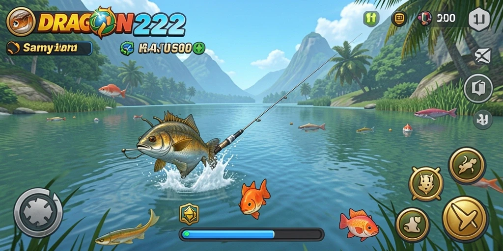 Tampilan gameplay DRAGON222 yang menampilkan keseruan memancing.