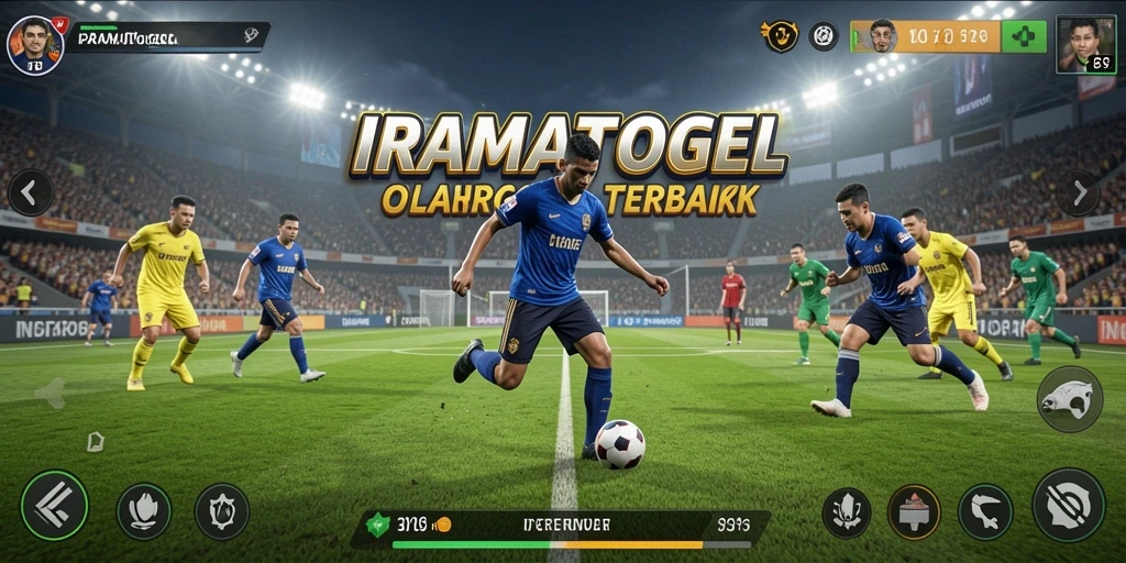 Tampilan gameplay IRAMATOGEL, menampilkan aksi olahraga seru.