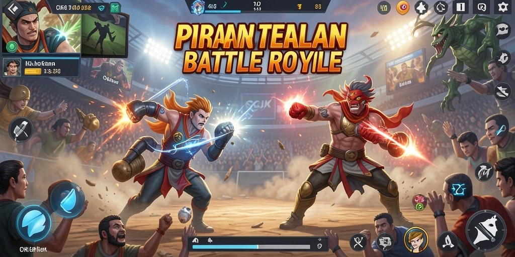 Gambaran gameplay seru OKJK di tengah pertempuran Battle Royale.