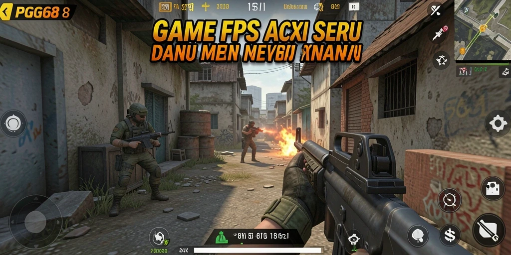 Screenshot menampilkan gameplay seru di PGG68 dengan aksi tembak-menembak.