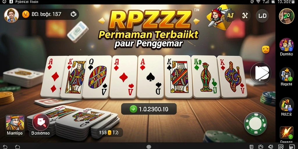 Tampilan gameplay seru dalam RPZZZ, permainan Domino yang mengasyikkan.